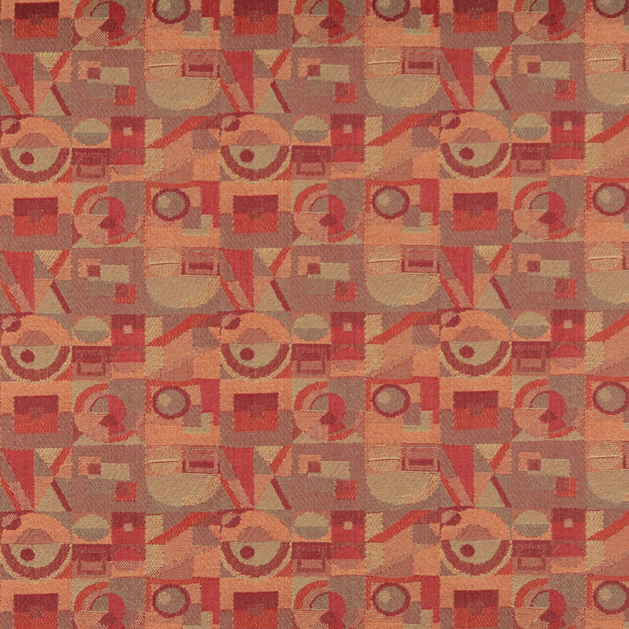 Pottery - Orange & Rust Abstract & Geometric Upholstery Fabric 54 Inches"